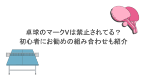 卓球のマークVは禁止されてる？初心者にお勧めの組み合わせも紹介